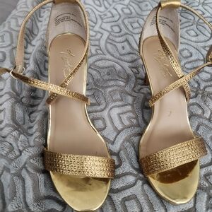 Thalia Sodi Gold Embellished Heels